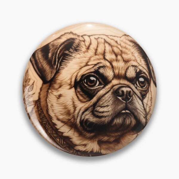 Item preview, Pug: The Playful Soul of Wood (Pyro Pets Art - 106) designed and sold by pyropetsart.