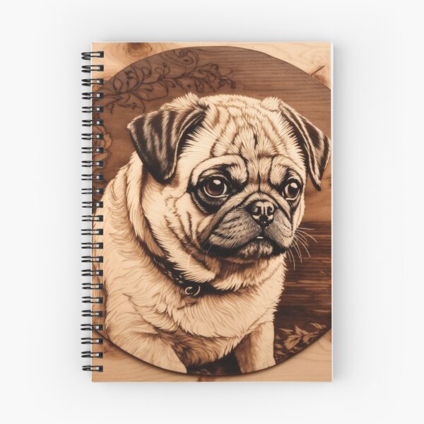 Item preview, Pug: The Playful Soul of Wood (Pyro Pets Art - 107) designed and sold by pyropetsart.