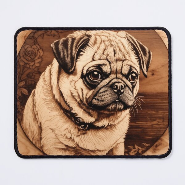 Item preview, Pug: The Playful Soul of Wood (Pyro Pets Art - 107) designed and sold by pyropetsart.