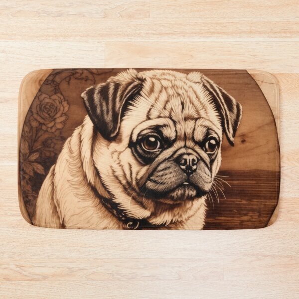 Item preview, Pug: The Playful Soul of Wood (Pyro Pets Art - 107) designed and sold by pyropetsart.