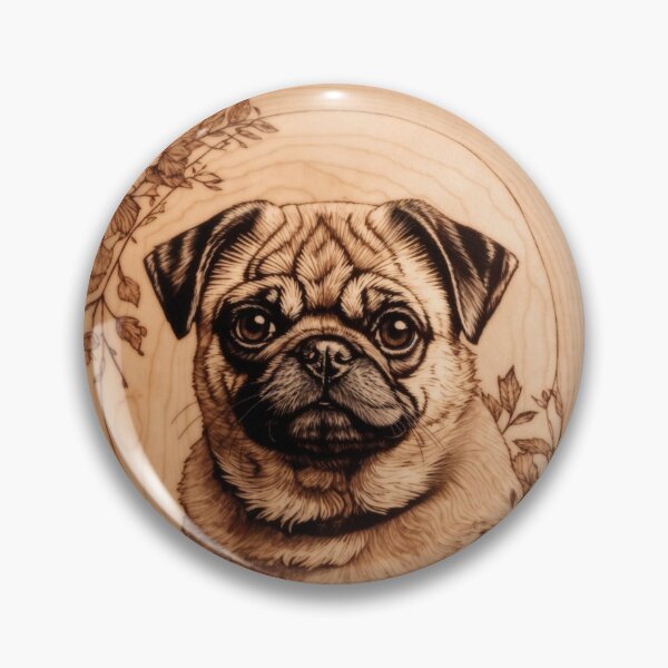 Item preview, Pug: The Playful Soul of Wood (Pyro Pets Art - 108) designed and sold by pyropetsart.
