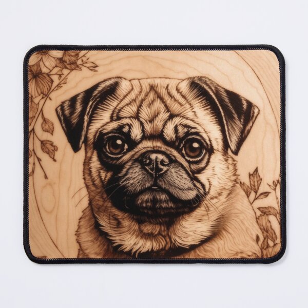Item preview, Pug: The Playful Soul of Wood (Pyro Pets Art - 108) designed and sold by pyropetsart.