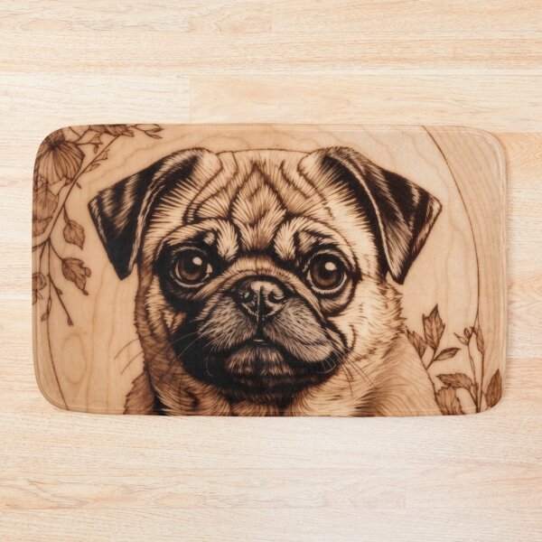 Item preview, Pug: The Playful Soul of Wood (Pyro Pets Art - 108) designed and sold by pyropetsart.