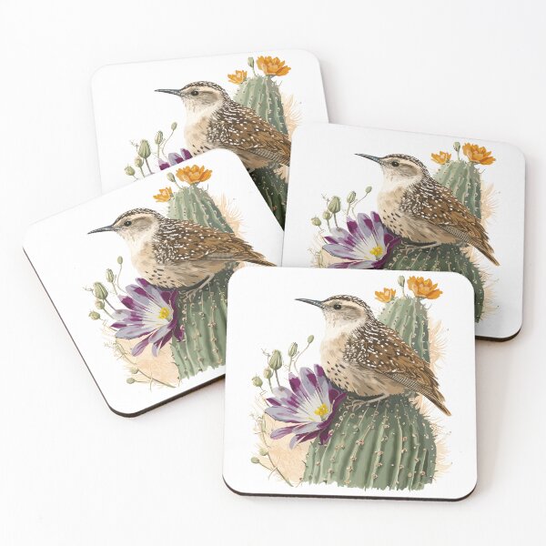 Item preview, Southwestern Splendor: A Cactus Wren Amongst Saguaro Flowers designed and sold by waterhutch.