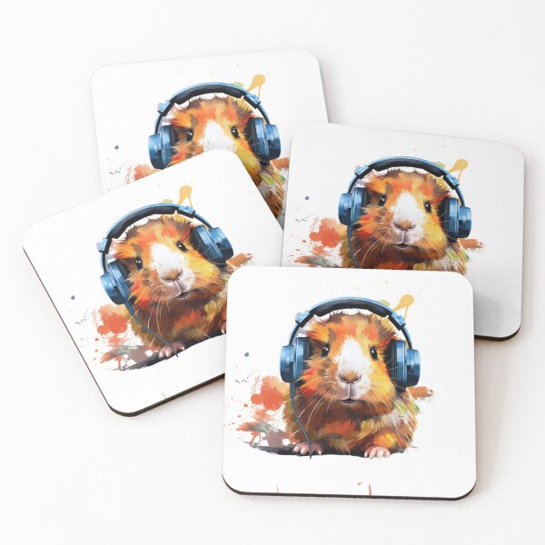 Item preview, Watercolor Headphones Funny Guinea Pig   designed and sold by ArtFromBeyond.