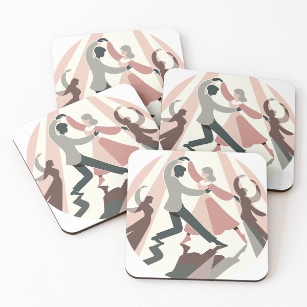 Item preview, Elegant Waltzing Couple Amidst Silhouette Dancers designed and sold by OniumEth.