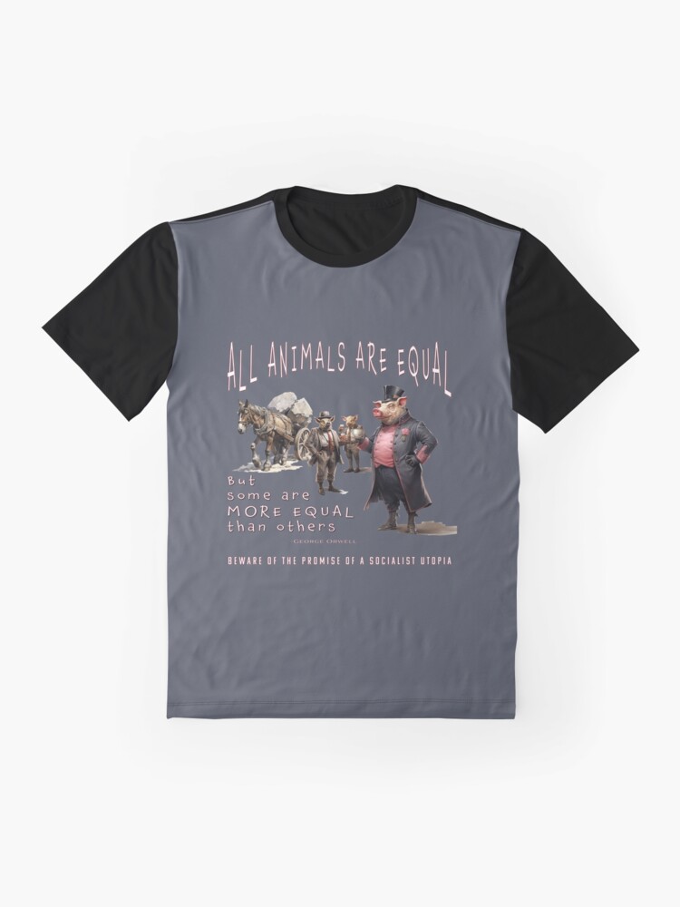 Thumbnail 4 of 5, Graphic T-Shirt, All Animals are Equal: Napoleon and Boxer designed and sold by omahacheeks.