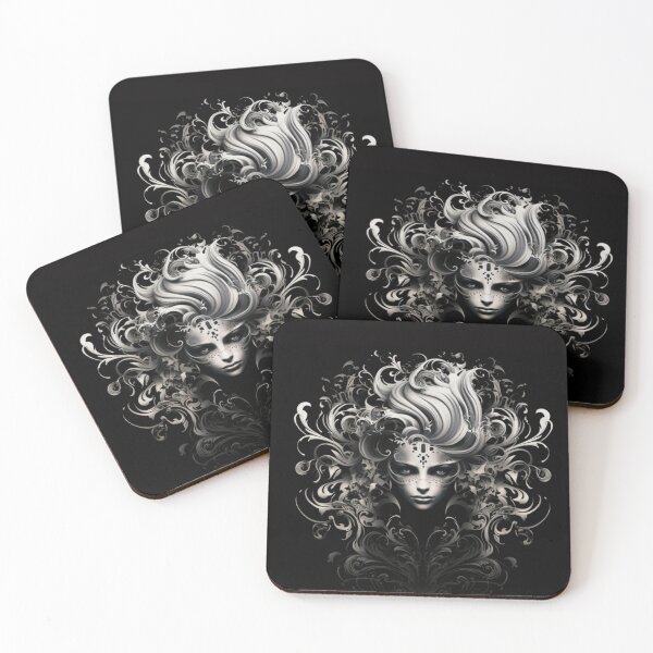 Item preview, GothicLight - Mystery Unveiled: Floral Portrait in Shadow designed and sold by Angelsmiles.