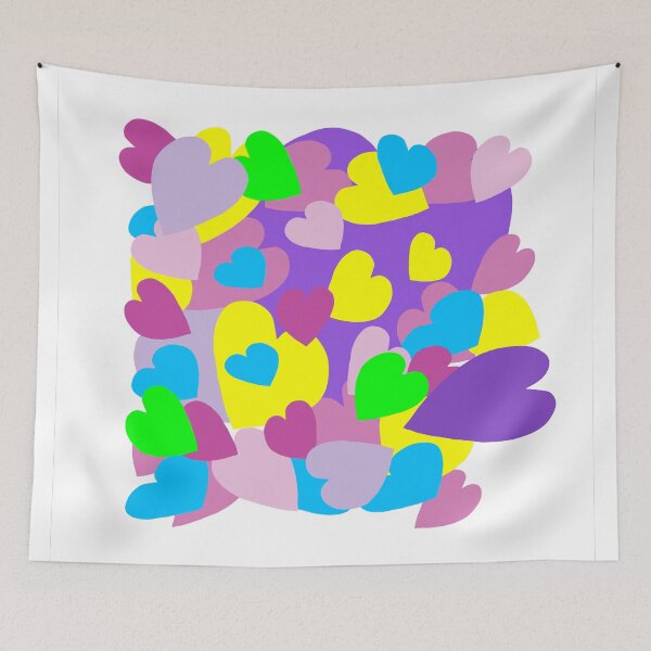 Item preview, Hand-drawn Colorful Pink, Yellow, Purple, Green and Blue Hearts designed and sold by Victoria Rose.