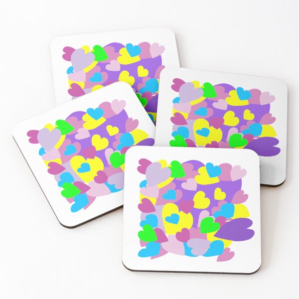 Item preview, Hand-drawn Colorful Pink, Yellow, Purple, Green and Blue Hearts designed and sold by Victoria Rose.