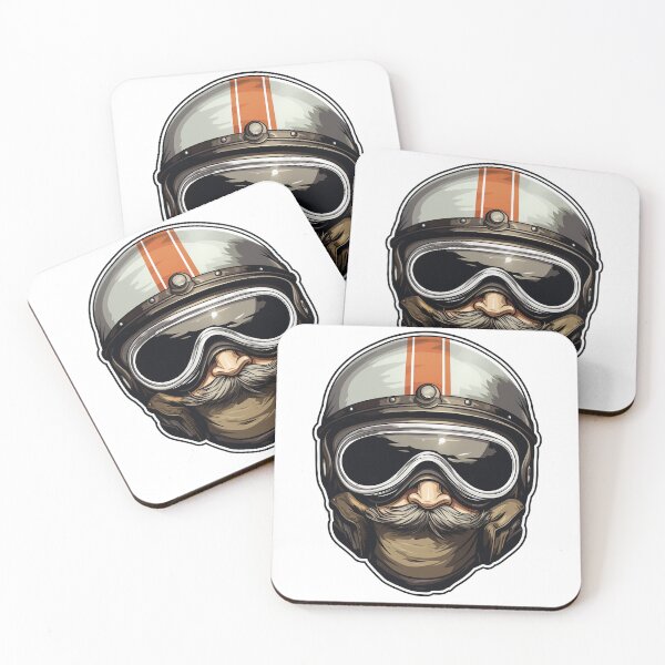 Item preview, Biker helmet Retro cafe racer vintage mustache designed and sold by VisualAffection.