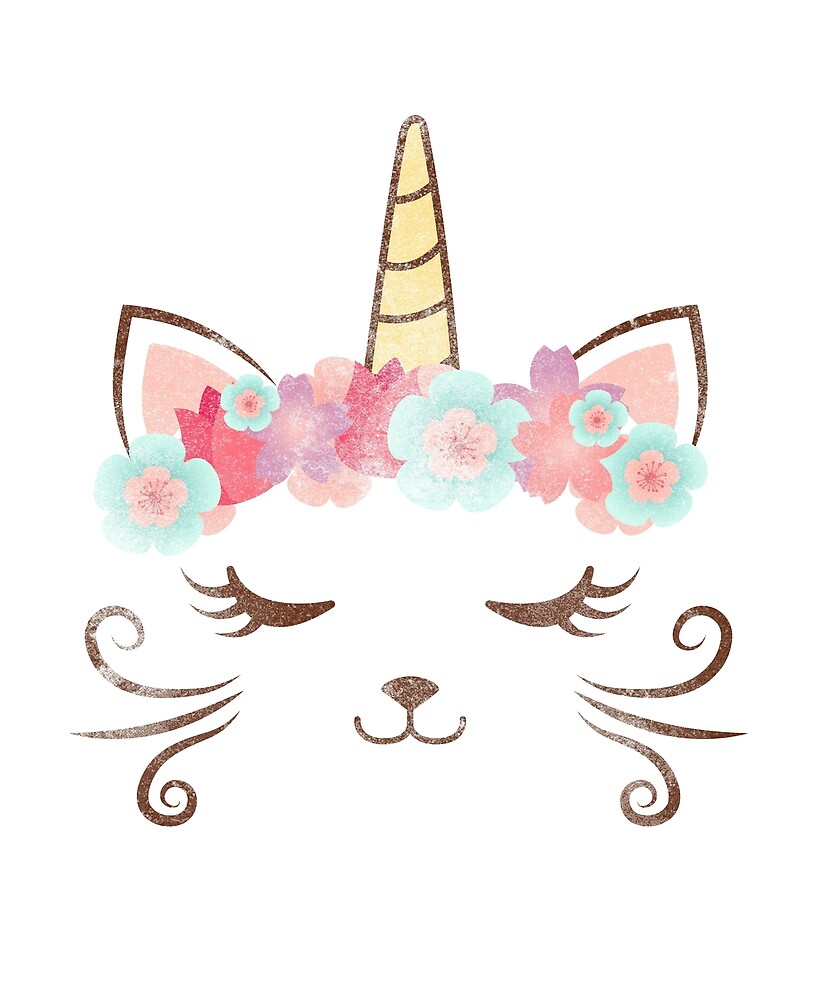  vintage Kawaii unicat kitty kat unicorn  flower crown 