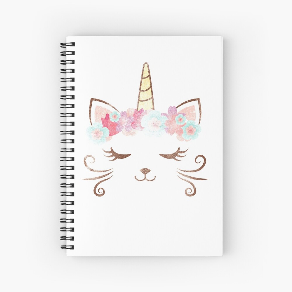 Cuaderno de espiral «vintage Kawaii unicat, kitty kat, unicornio, corona de  flores, lindo gato, fiesta de gato, regalo de unicat, lindo unicornio,  fiesta de unicornio, unicorncat, mujer» de theglaze | Redbubble