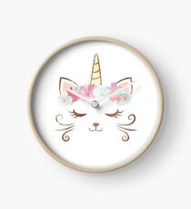 Reloj vintage Kawaii unicat, kitty kat, unicornio, corona de flores, lindo gato, fiesta de gato, regalo de unicat, lindo unicornio, fiesta de unicornio, unicorncat, mujer