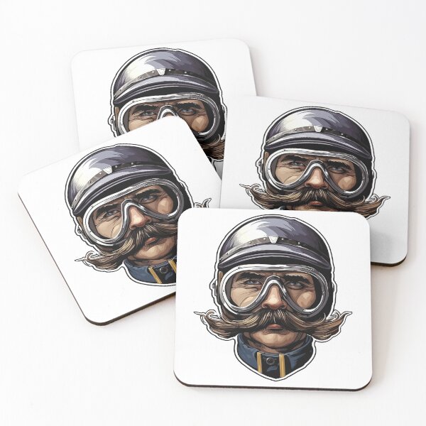 Item preview, Copie de Biker helmet Retro cafe racer vintage mustache designed and sold by VisualAffection.