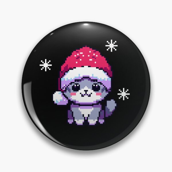 Item preview, Pixel art style cute cat in Santa Claus hat. designed and sold by MojaDoodles.