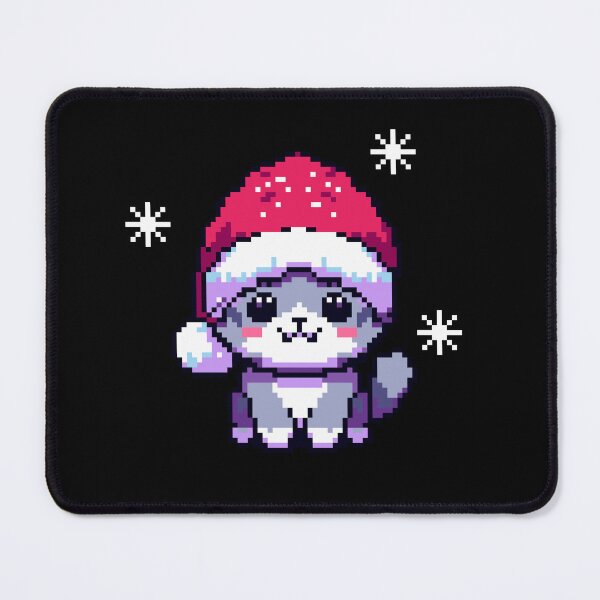 Item preview, Pixel art style cute cat in Santa Claus hat. designed and sold by MojaDoodles.