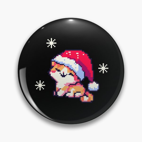 Item preview, Pixel art style cute cat in Santa Claus hat. designed and sold by MojaDoodles.