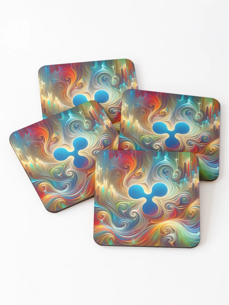 Thumbnail 1 of 5, Coasters (Set of 4), Cosmic Ripple Reverie designed and sold by Ultraviolet1337.