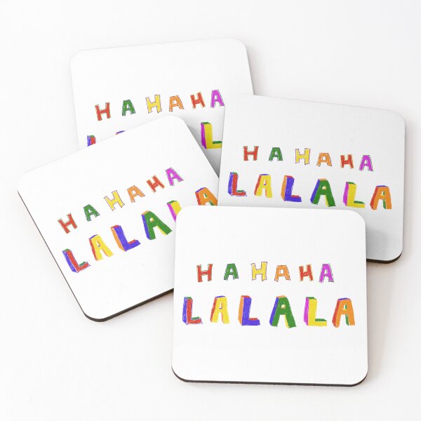Item preview, HAHAHA LALALA Text Design White Background by ZeesDesign on Redbubble designed and sold by ZEESDESIGN.