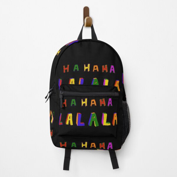 Item preview, HAHAHA LALALA Text Design Black Background by ZeesDesign on Redbubble designed and sold by ZEESDESIGN.