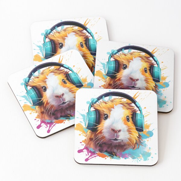 Item preview, Watercolor Headphones Funny Guinea Pig   designed and sold by ArtFromBeyond.