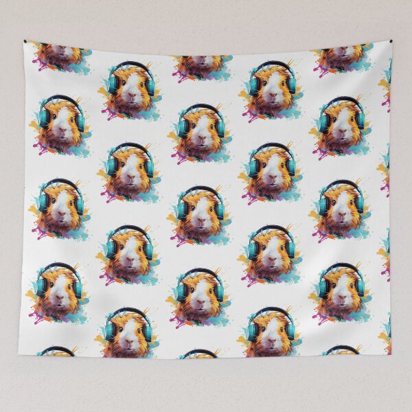 Item preview, Watercolor Headphones Funny Guinea Pig   designed and sold by ArtFromBeyond.