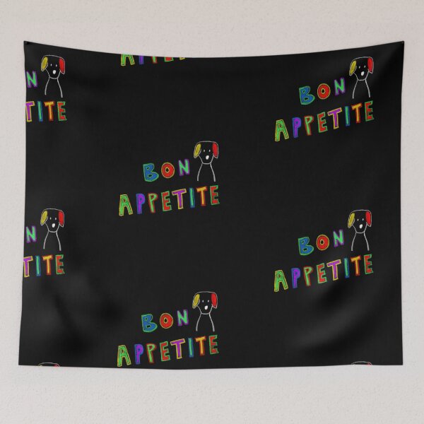 Item preview, Bon appetite Text Design by ZeesDesign on Redbubble designed and sold by ZEESDESIGN.