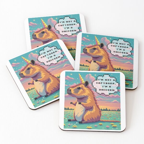 Item preview, I'm not a Capybara,  I'm a unicorn - Pixel Style designed and sold by CircinusStore.