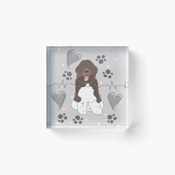 Item preview, LOVE Brown White Newfie Newfoundland Dog 6 designed and sold by Lulupainting.