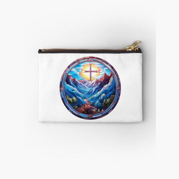 Item preview, Cross with mountains stained glass designed and sold by Seelenretter.