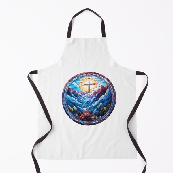 Item preview, Cross with mountains stained glass designed and sold by Seelenretter.