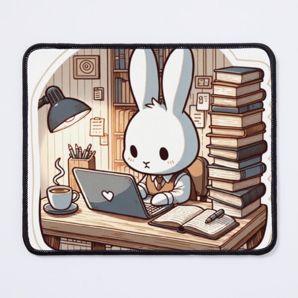 Item preview, Cozy Working Bunny designed and sold by Caty Holbrook.