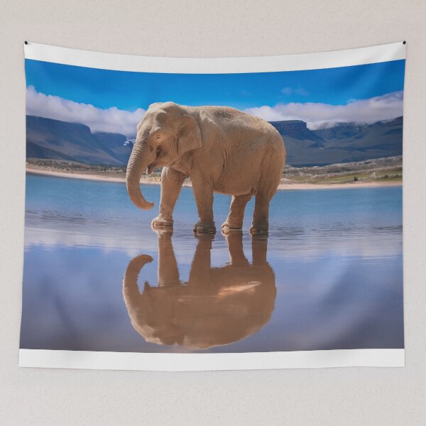Item preview, Elephant Standing In A Shallow Lake On Safari designed and sold by henrytangphotos.