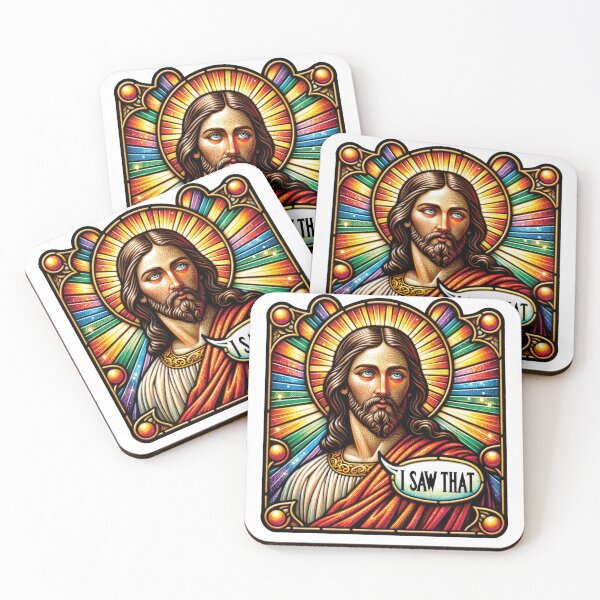 Item preview, Stained Glass Jesus I Saw That designed and sold by CircaSassy.