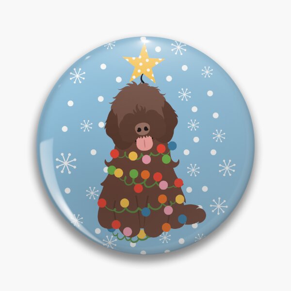Item preview, Brown Chocolate Cockapoo Cavapoo Christmas Tree  designed and sold by Lulupainting.