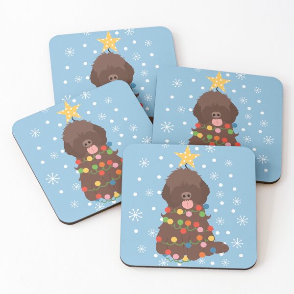 Item preview, Brown Chocolate Cockapoo Cavapoo Christmas Tree  designed and sold by Lulupainting.