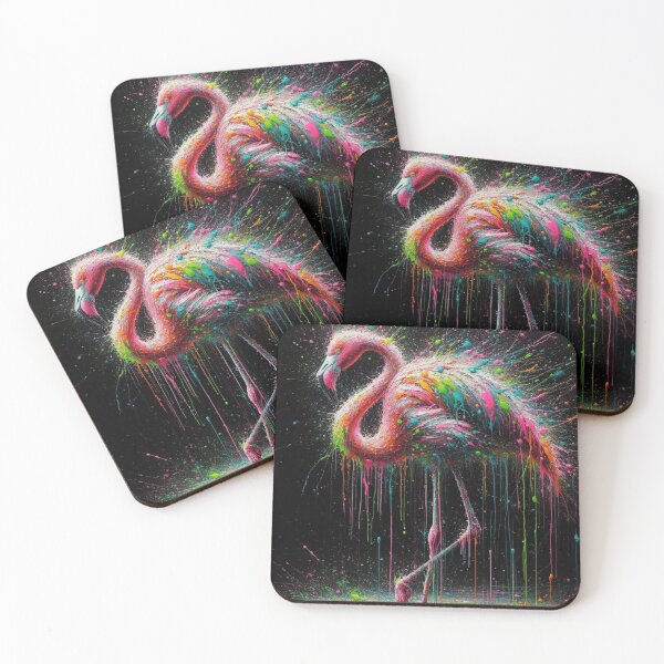 Item preview, Elegance of the Flamingo: Stunning Illustration on Black Background designed and sold by LIAMRIVIERART.
