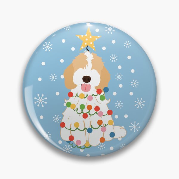 Artikelvorschau, Weißer Aprikosencreme-Cockapoo-Cavapoo-Weihnachtsbaum 1 entworfen und verkauft von Lulupainting.