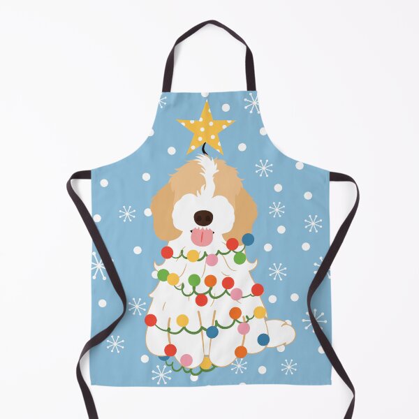 Item preview, White Apricot Cream Cockapoo Cavapoo Christmas Tree 1 designed and sold by Lulupainting.