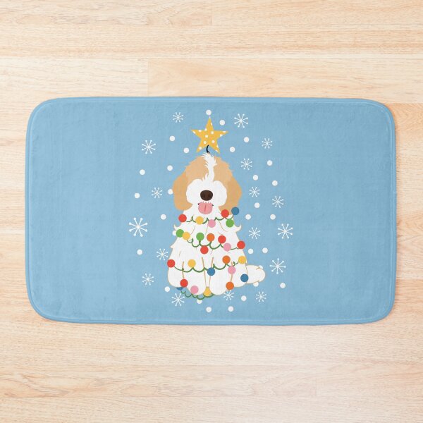 Item preview, White Apricot Cream Cockapoo Cavapoo Christmas Tree 1 designed and sold by Lulupainting.