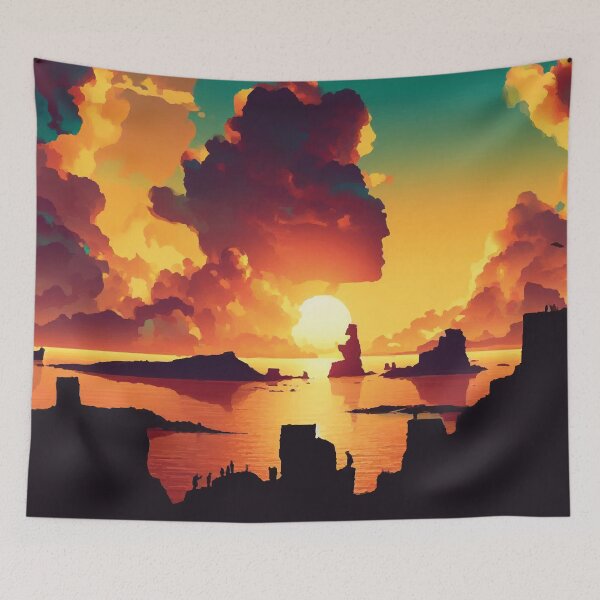 Item preview, Easter Island at Sunset designed and sold by badguyduh.
