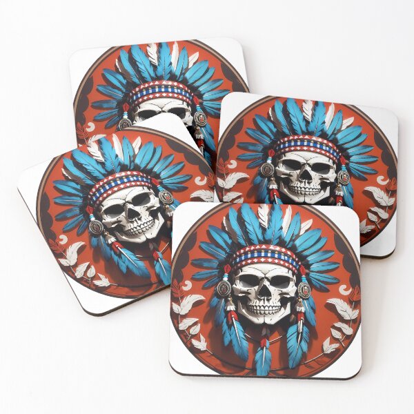 Item preview, Skull of native american warrior designed and sold by wplamkung.