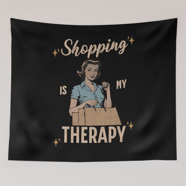 Item preview,  Vintage "Shopping is My Therapy" Retro Woman designed and sold by AmorcitoDesigns.