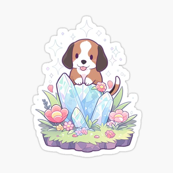 Sticker for Sale mit Beagle-Hundekristall von Clara Hollins
