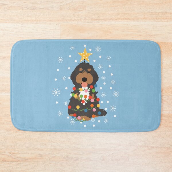 Item preview, Black Tan Tricolor Cockapoo Cavapoo Christmas Tree  designed and sold by Lulupainting.