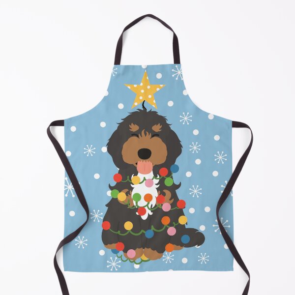 Item preview, Black Tan Tricolor Cockapoo Cavapoo Christmas Tree designed and sold by Lulupainting.