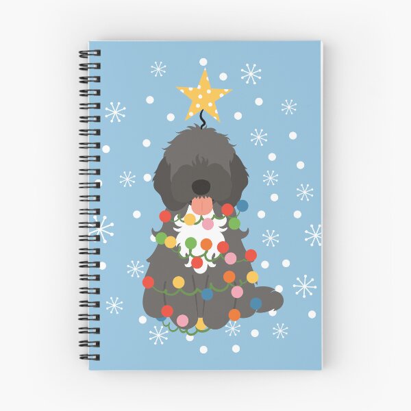 Item preview, Black White Cockapoo Cavapoo Christmas Tree  designed and sold by Lulupainting.