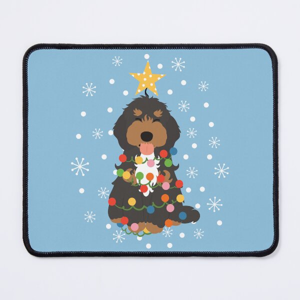 Item preview, Black Tan Tricolor Cockapoo Cavapoo Christmas Tree designed and sold by Lulupainting.