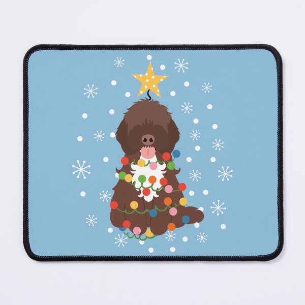 Item preview, Brown White Cockapoo Cavapoo Christmas Tree 1 designed and sold by Lulupainting.